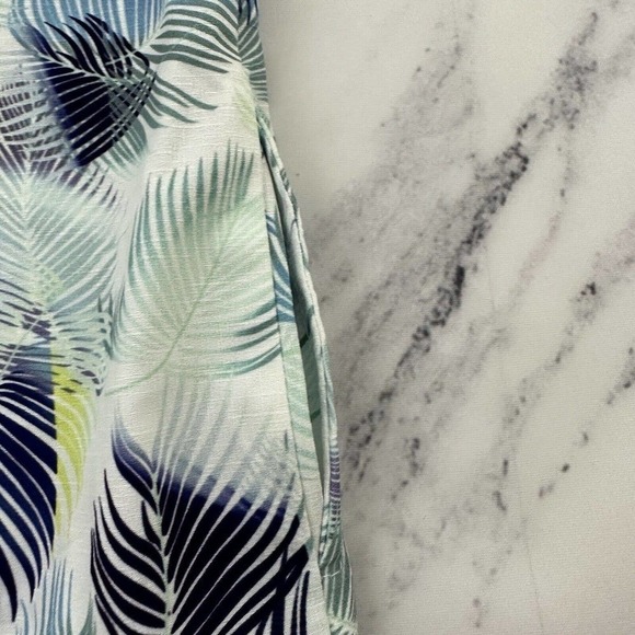 Carve Designs Tropical Leaf Print Shift Dress Size XS Blue Green Pockets Strappy - Picture 11 of 11